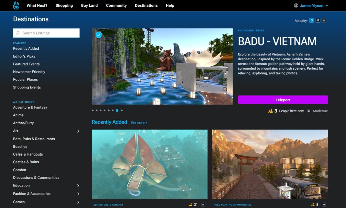 在 Second Life 裡，探索本身就是一種玩法